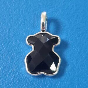 Tous Sterling Silver Medium Onyx Bear Pendant 15mm